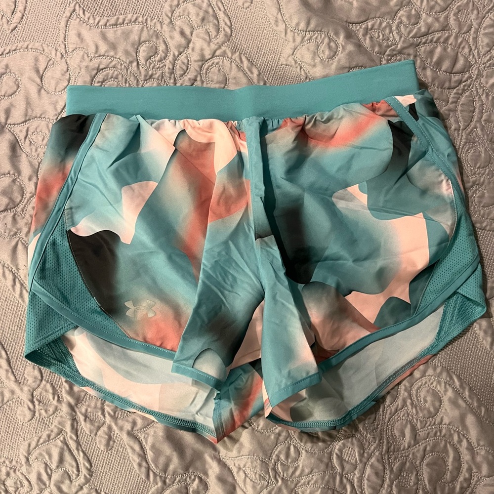 Under Armour Mint Green and White Athletic Shorts